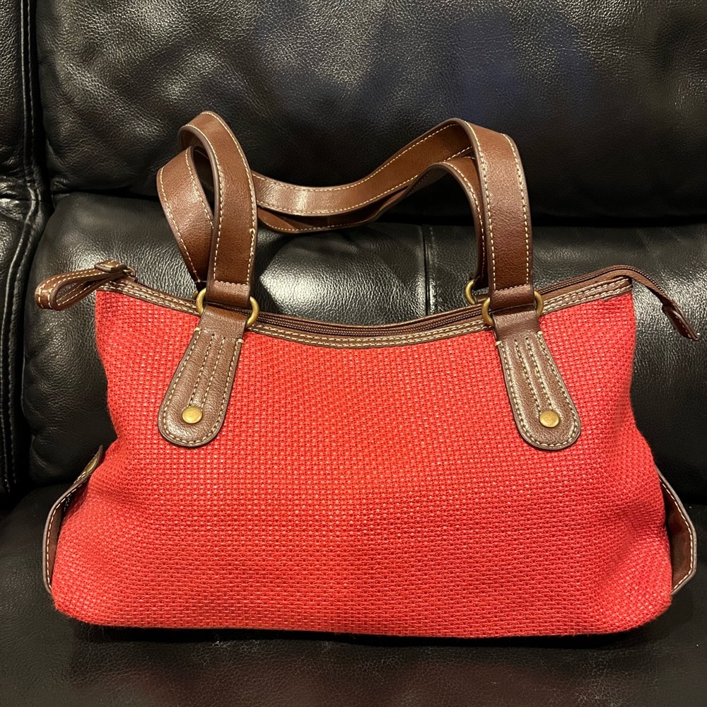 Croft & Barrow red & brown shoulder purse